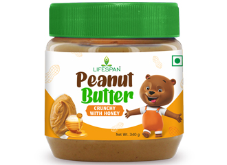 Crunchy Pea Nut Butter with Honey 340gms-Lifespan